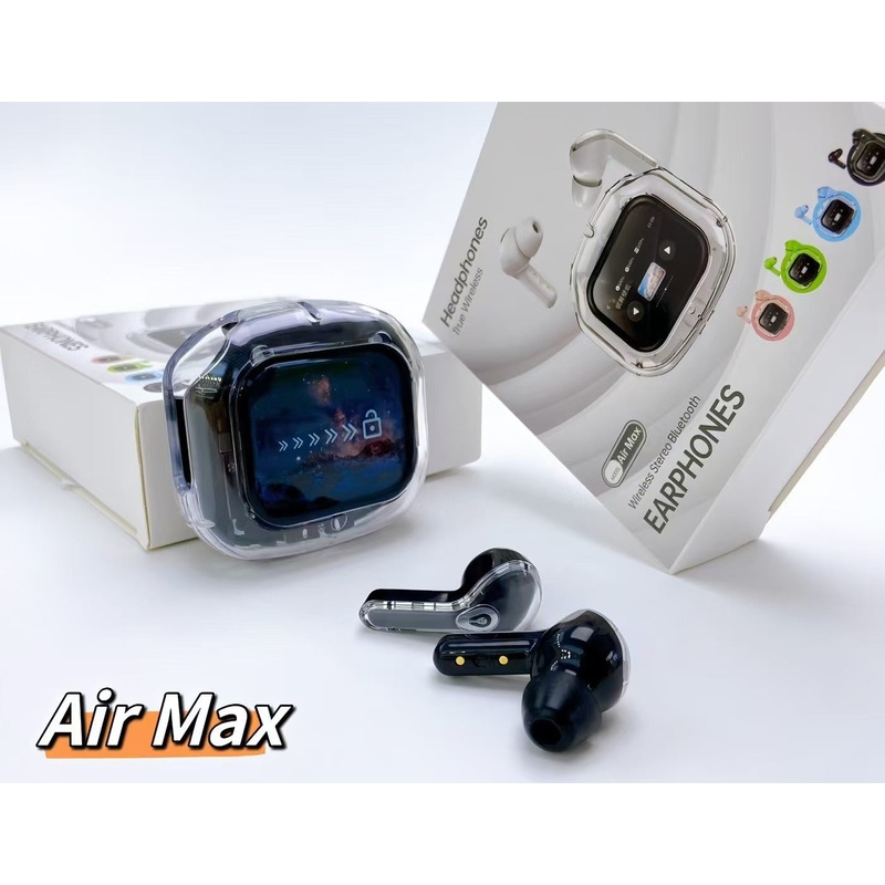 Transparent TWS Wireless Earbuds with Smart Call Noise Reduction & LED Display Case – Bluetooth 5.4(black)