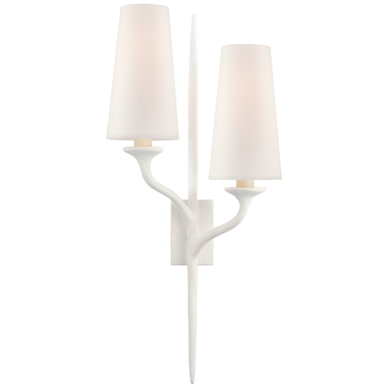 Two Light Wall Sconce from the Iberia Collection in Plaster White Finish by Visual Comfort Signature