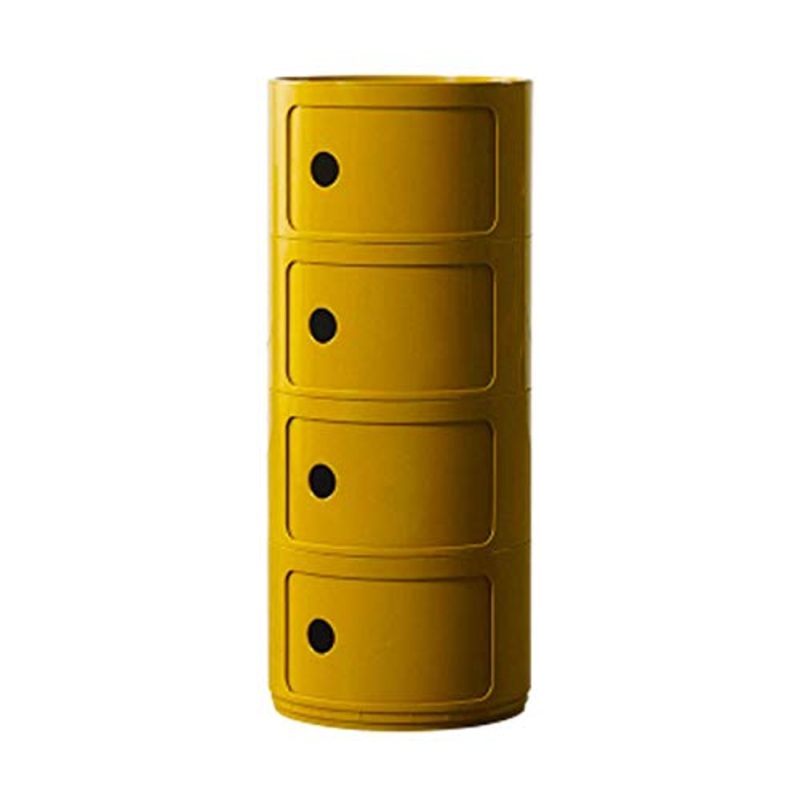 YLKCU Comodini Rotondo 4 Livelli Tavolino da caff Soggiorno Camera da Letto Creativo Multi Strato Ripiano Laterale Comodino Balcone Decorativo Mobili allo Zenzero, 32X76CM