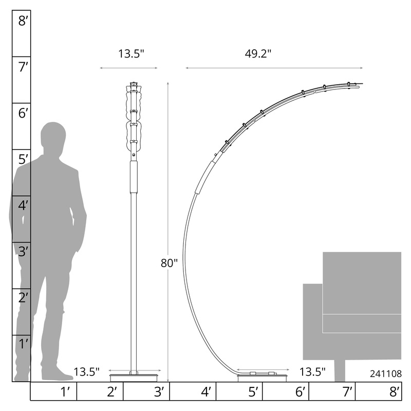 Glissade LED Arc Floor Lamp Black