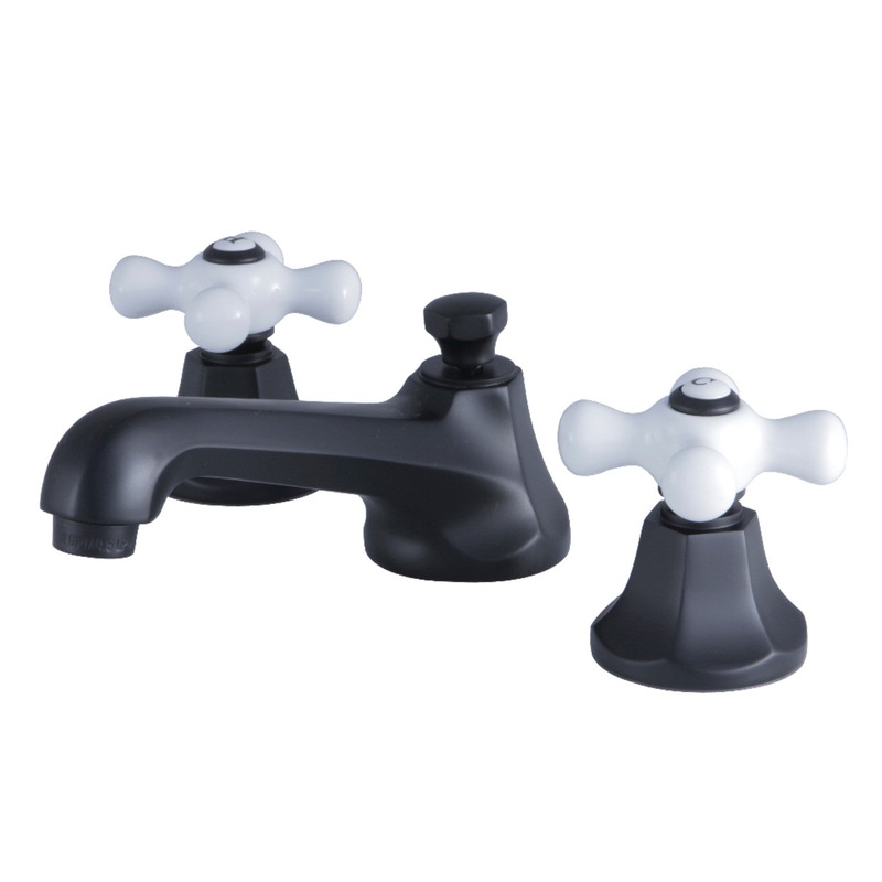 Kingston Brass KS4460PX 8 in. Widespread Bathroom Faucet, Matte Black