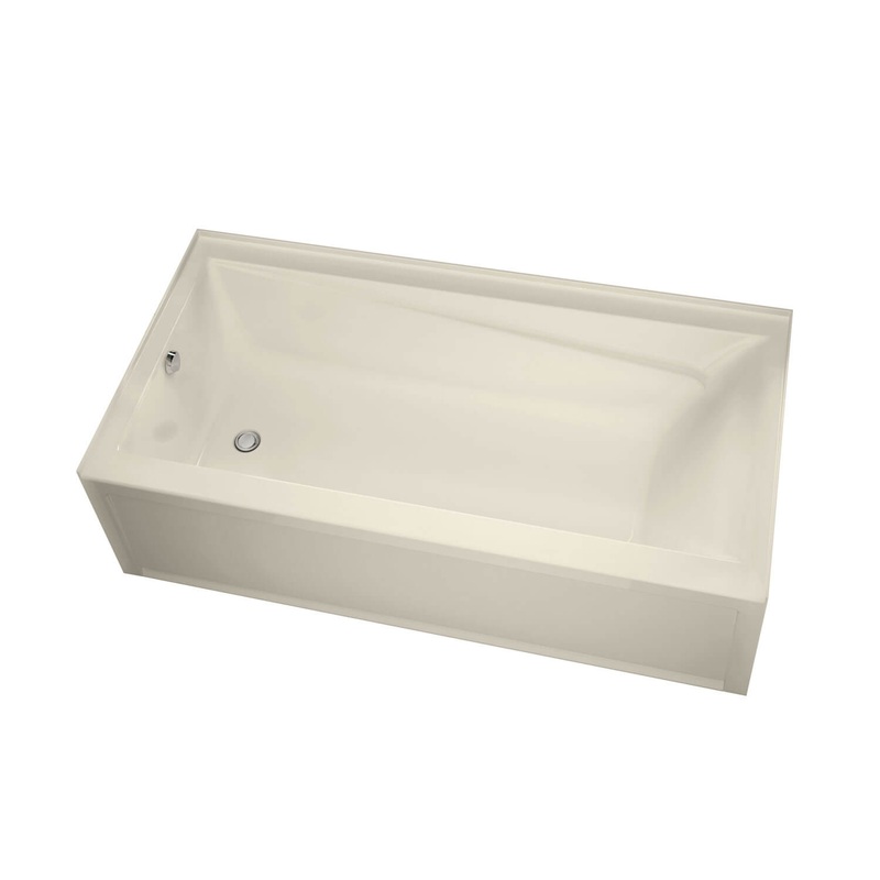 MAAX 106222-L-000-004 Exhibit 6632 IFS AFR Acrylic Alcove Left-Hand Drain Bathtub in Bone