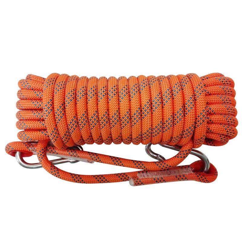 Orange Polyester (for home use) Without Wire Core Heavy Duty Adjustable Clothesline Set (2 Pack) – 15m Steel Wire Core Nylon Rope with Hooks for Outdoor & Camping